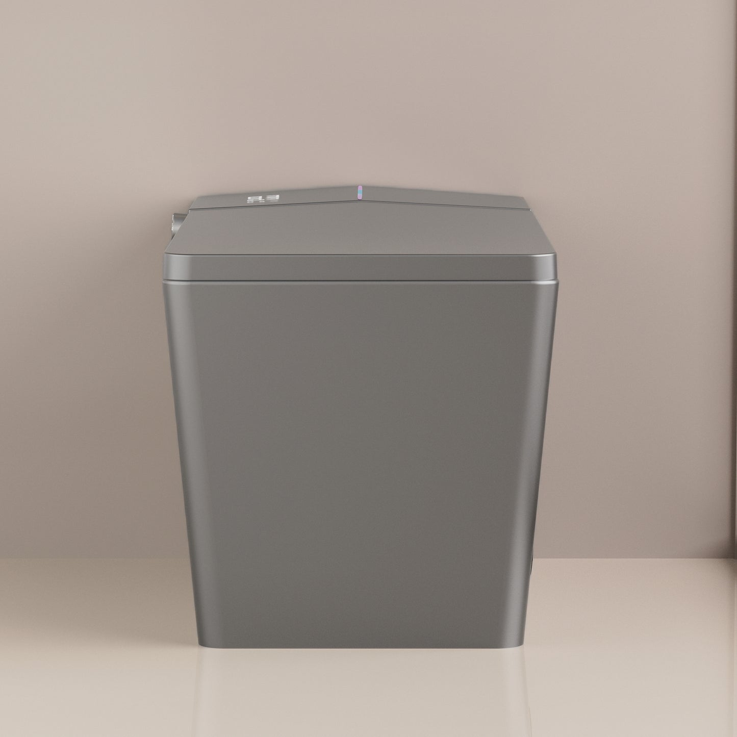 Square Smart Toilet With Built-in Tank For Bathroom, Remote Control, Tankless Bidet Toilet With Foot Touching Lid Opening, Auto Flush, Heated Seat, LED Digital Display, User Memory, Matte Grey