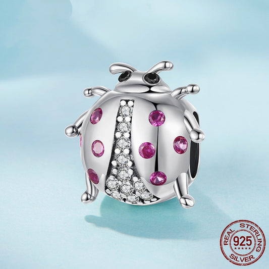 S925 Sterling Silver Lucky Ladybug Bead Accessories