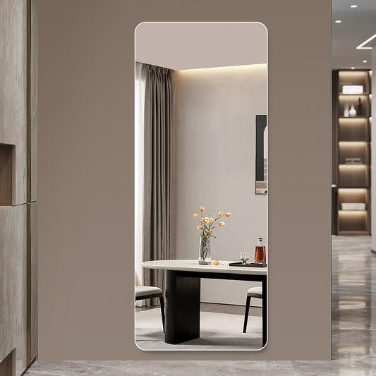 60x15inch Full Body Mirror For Living Room Bedroom Cloakroom Wall-mounted Round-angle Dressing Mirror  Aviation Grade Aluminum