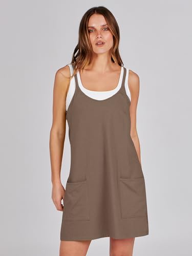 ANRABESS Women Athletic Dress Summer Tennis Workout Active Sports Mini Romper Dress Built in Shorts Travel Vacation Clothes