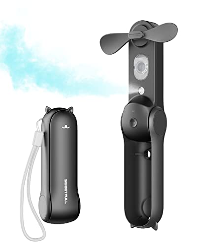 SWEETFULL Misting Fan Portable, Handheld Personal Mister Fans, Small Fan Rechargeable, Mini Spray Water Mist,Kids Women Po...