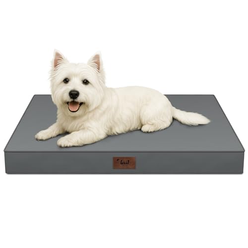 Tail Stories Outdoor Dog Bed for Small Dogs & Cats, Waterproof Dog Crate Mat Orthopedic Egg Crate Foam with Washable Remov...