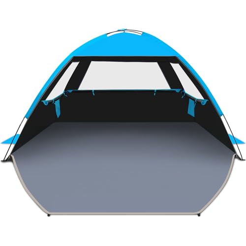 Gorich Beach Tent Sun Shelter for 3/4/6/8/10 Person with UPF 50＋ UV Protection, Lightweight & Easy Setup Beach Shade Canop...
