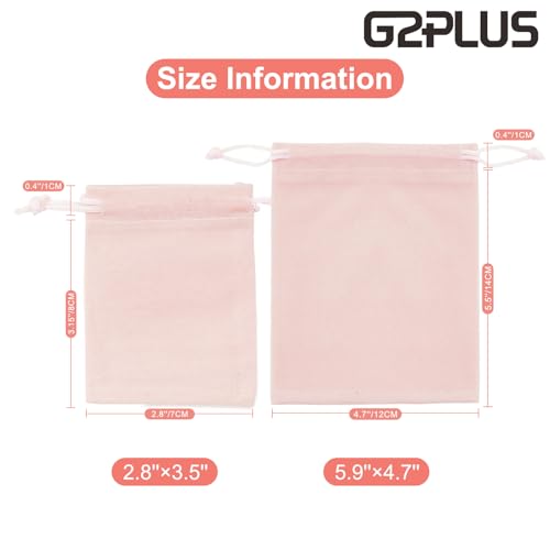 G2PLUS Pink Velvet Jewelry Pouches, 20PCS Small Velvet Gift Bags with Drawstring, Christmas Gift Bags for Wedding Favors, ...