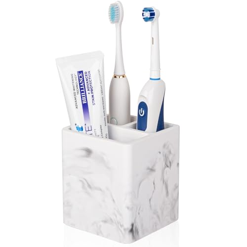 Diatomite Toothbrush Holders for Bathrooms, Electric Toothbrush and Toothpaste Holder 3 Slots Tooth Brush Organizer for Ba...