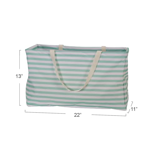 Household Essentials Teal Striped Krush Container All-Purpose Utility Tote