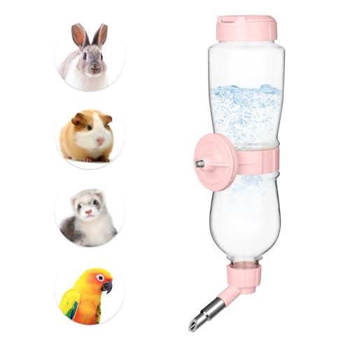 VANNON 17oz Small Animal Water Dispenser for Crate, Parrots Water Bottle for Cage, Chewproof Pet Water Bottle for Rabbits,...