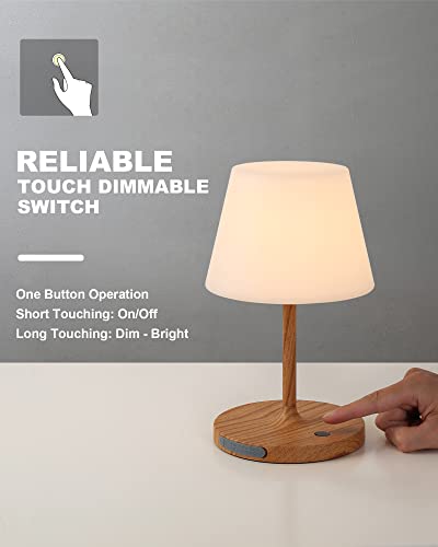 WEILAILUX Outdoor Battery Operated Table Lamp Waterproof, 4000mAh Cordless Table Lamp Rechargeable, Touch Dimmable Desk La...