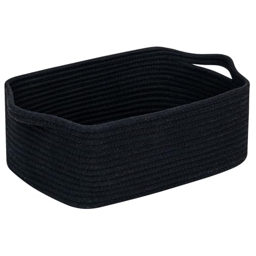 CubesLand Cute and Durable Small Cotton Rope Basket for Organizing, Woven Closet Storage Bin,Shelves Closet Storage Baske...