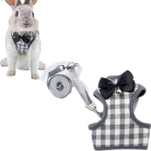 Pet Harness,Rabbit Harness and Leash Set, Cute Mesh Breathable Pet Vest Outdoor Camping Hiking Training, Bunny Jacket for ...