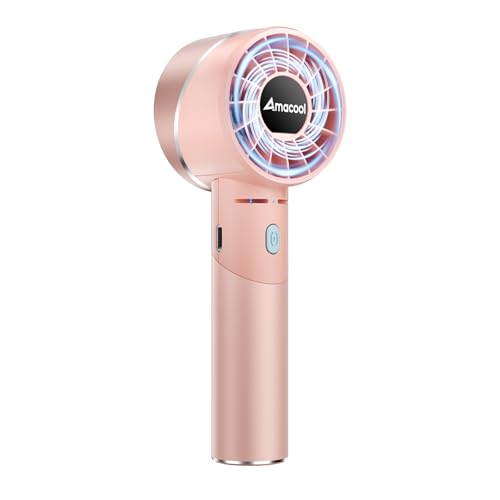 AMACOOL Portable Handheld Turbo Fan, Mothers Day Gifts for Mom Her Women Girl, Cool Metal Body, Rechargeable Battery Perso...