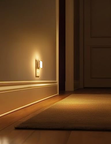 L LOHAS LED Night Lights Plug into Wall 2-Pack, 0.3W Plug in Night Light, Dusk to Dawn, 3000K Soft White, Bright Nightligh...