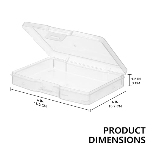 novelinks Transparent 4" x 6" Photo Storage Boxes, 6 Inner Photo Organizer Cases with Tray, Picture Storage Containers for...