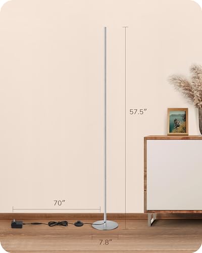 EDISHINE LED Corner Floor Lamp, Minimalist Dimmable Mood Light, Adjustable Height, 57.5" Tall Floor Lamp for Bedroom, Livi...
