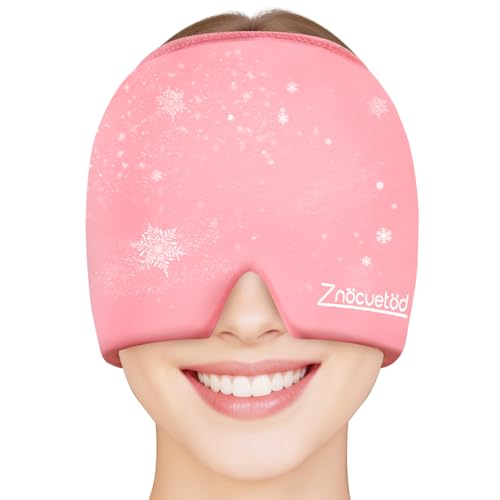 ZNÖCUETÖD Migraine Headache Relief Cap Hat Full Head ice Pack Wrap Cooling Gel Ice Beanie Cold Cap Hot/Cold Compress Thera...