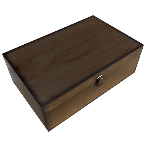 GUYTRENDz Stained Wooden Keepsake Box, Large Memory Box for Keepsakes, Decorative Storage Box for Memories, Jewelry, & Pho...