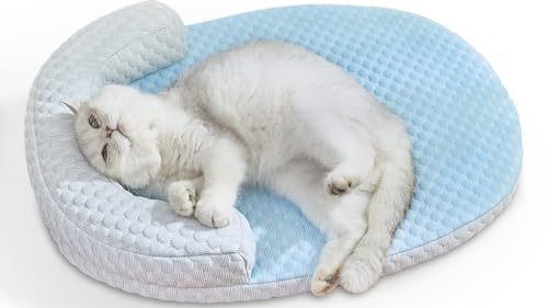 CATISM Cat Cooling Mat - Pet Bed Mat for Cats or Small Dogs, Cat Bed Cat Sleeping Beds with Pillow Soft and Comfortable, C...