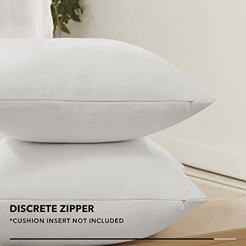 Deconovo Decorative Throw Pillow Covers - Set of 4 Soft Linen Cushion Covers, 18x18 Inch, Green & Machine Washable Pillowc...