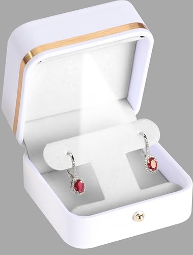 LAODA LED T Style Earring Gift Box for Dangling and Hoop Earrings Luxury PU Leather Material Multiple Use Necklace Earring...