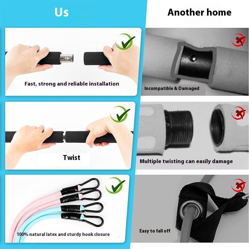 Multifunctional Pilates Fitness Stick Elastic String Yoga Pull Chest Expander