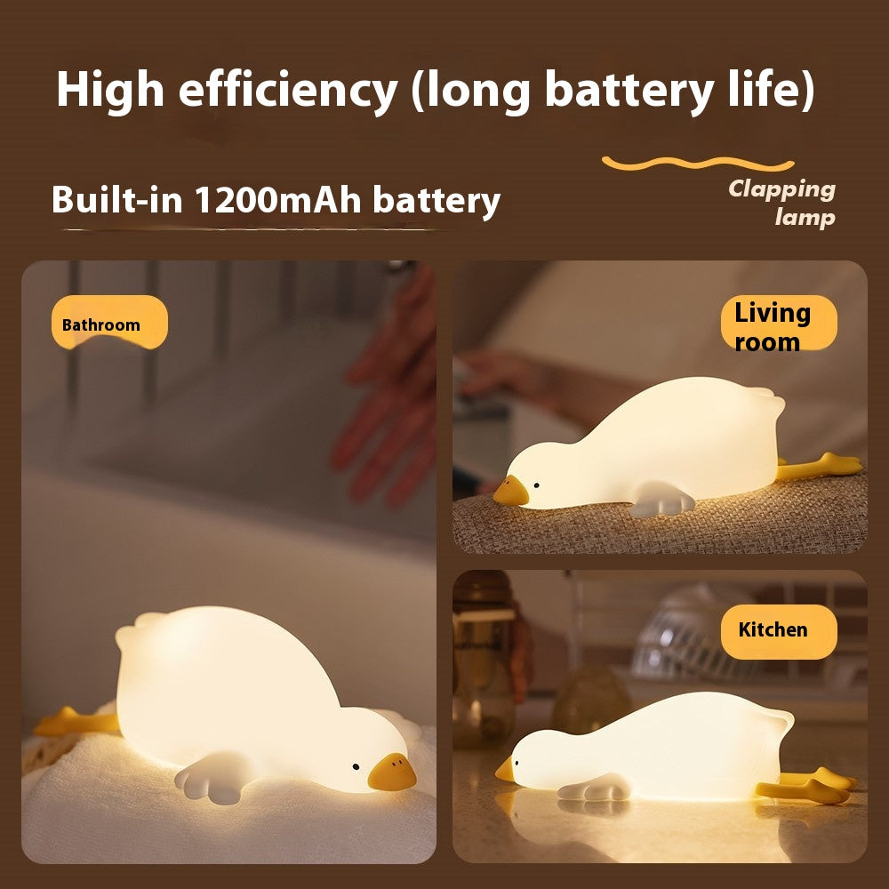 Big White Geese Night Cute Children Usb Charging Sleeping Ambience Light