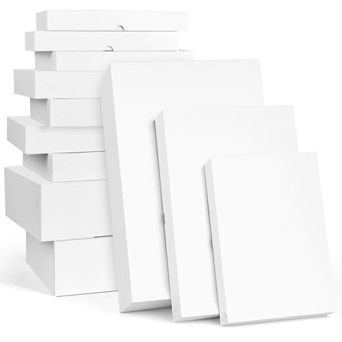 Ocmoiy 16 Pack White Gift Boxes with Lids, Assorted Sizes (6 Small 11", 6 Medium 14", 4 Large 17") Gift Boxes for Present...