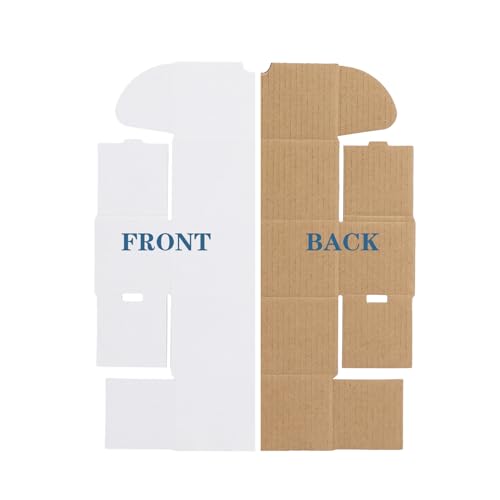 ZBEIVAN 4.6x2.2x2.2 White Shipping Boxes Set of 100, Corrugated Cardboard Mailer Boxes for Packaging Small Business Mailin...