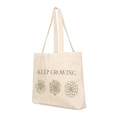 Canvas Tote Bag, Animal Design, Heavy Duty Gusseted, 100% Natural Cotton, for Shopping, Grocery, Laptop (T-GROW-XL)