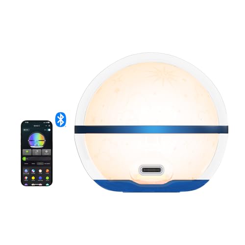 OLIGHT Sphere C Smart Night Light, USB-C Rechargeable, Ambient Table Lamp with APP Control, 75 Lumens RGB Dimmable Bedside...