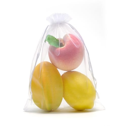 Volanic 50PCS 6X9 Inch (17X23 CM) Sheer Drawstring Organza Gift Bag for Jewelry Party Wedding Favor Candy Mini Bottle Samp...