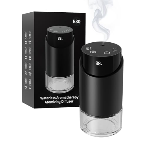 Waterless Essential Oil Diffuser Aromatherapy Scent Diffusers for Home Large Room, Car, Office, Desk, Mini Battery Operate...