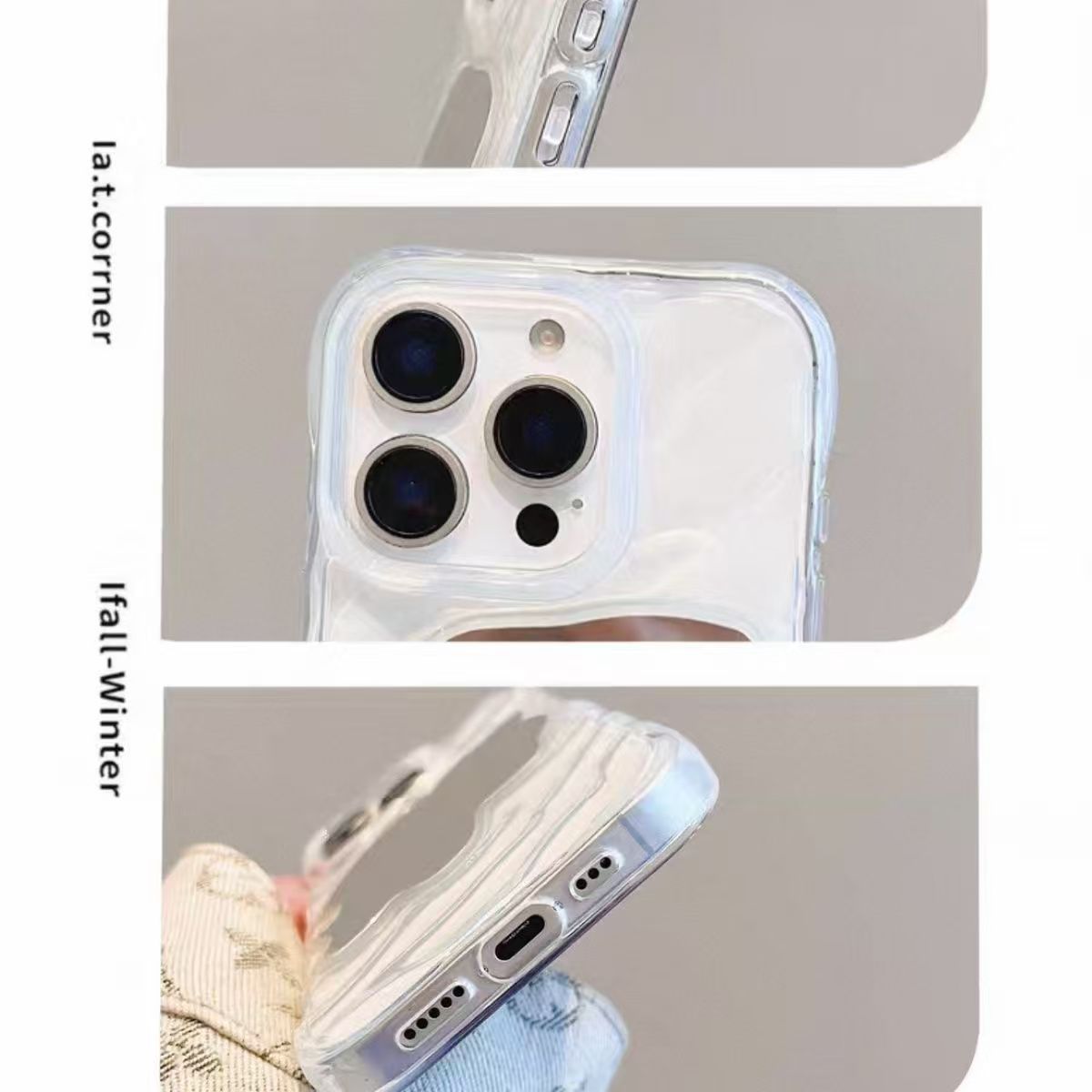 Electroplated Ripple Mirror Makeup Mirror Protective Case