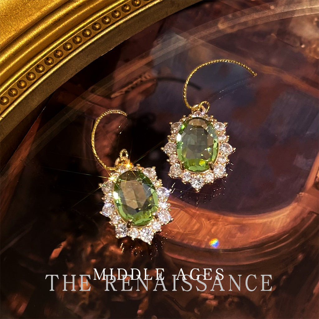 Vintage Victorian Zircon Earrings - Elaborate Retro Western Studs, Light Luxury Royal Palace Fashion Jewelry
