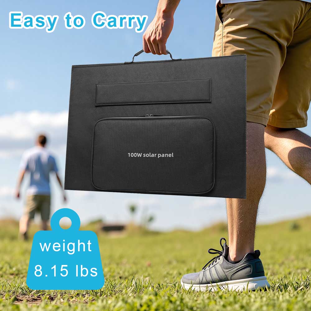 Portable Solar Panel  Watt Foldable Solar Panel Charger For Power Station, USB DC Devices 18V Output10 Connectors  High Efficiency IP68 Waterproof For Camping Outdoor RV Cloudy