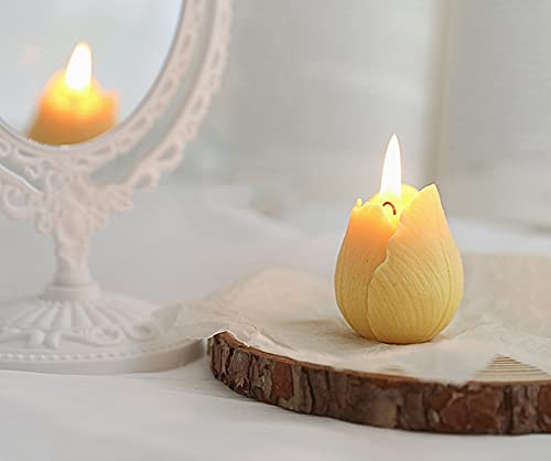 Tulip Flower Shaped Scented Candle,2 Pack Handmade Aroma Soy Wax Decorative Candle for Table Photo Prop Birthday Gift,Pref...