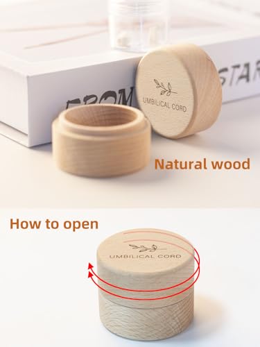 Minimalist Wooden Umbilical Cord Keepsake - With Transparent acrylic box - Hygienic Storage - Baby Umbilical Cord Memorial...