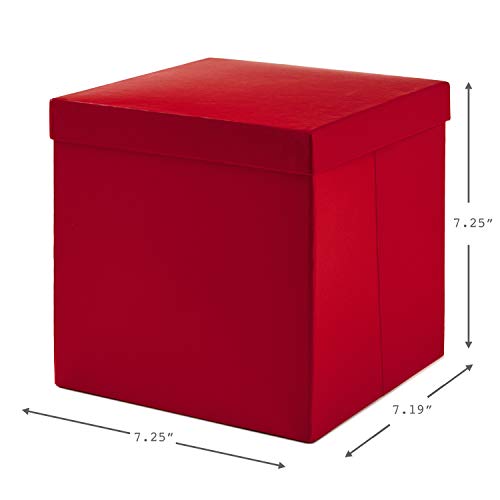 Hallmark Medium Gift Box with Lid and Shredded Paper Fill (Red 7 inch Box) for Birthdays, Graduations, Anniversaries, Chri...