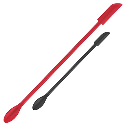Mini Spatula Silicone Spatula Set - Cuttte 2pcs Small Makeup Scrapers for Cosmetics, Reusable Beauty Tiny Tools, Thin Jar ...