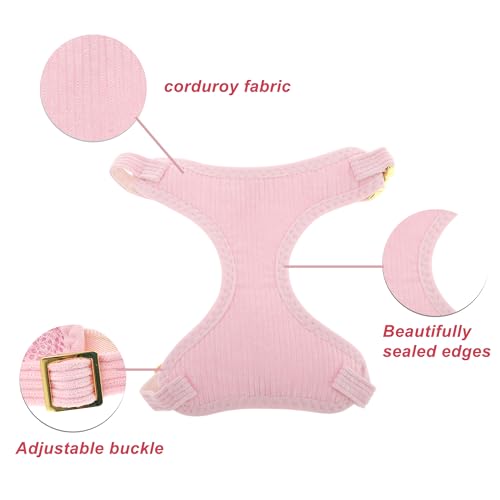 RENEWREVITAL Dog Harness, Cute Dog Collar Harness with Bow, Adjustable Leash Set for Puppies, Breathable Pet Vest, Medium,...