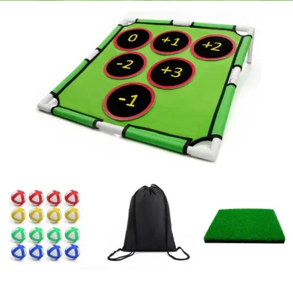 Golf Chipping Game Mat Set With Target Net Indoor Outdoor Practice Game With Scoreboard