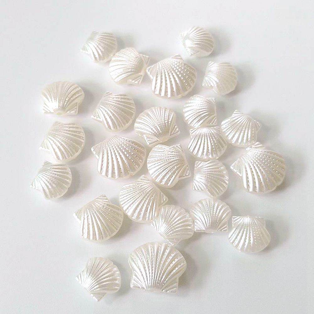 Pearl Perforated Beige Shell Shape Bracelet Spacer Handmade Accessories Beaded