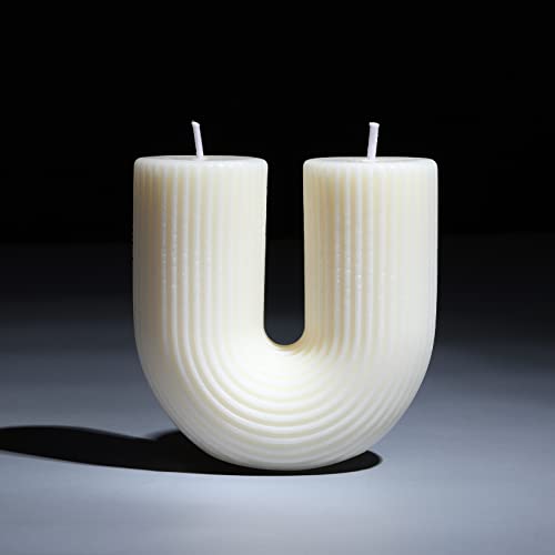 Tondiamo U Shaped Candle Ribbed Soy Wax Scented Decorative Candles Minimalist Geometric Shaped Bougie Cool Aesthetic Bougi...