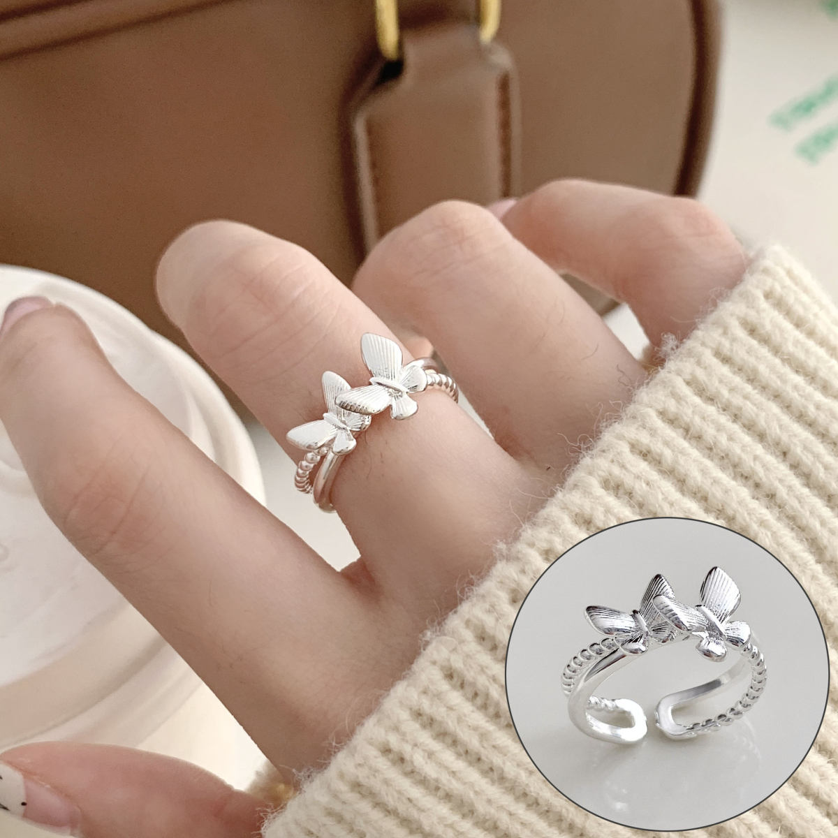 Korean Style Graffiti Adjustable Ring Women Fashion Irregular Finger Ring