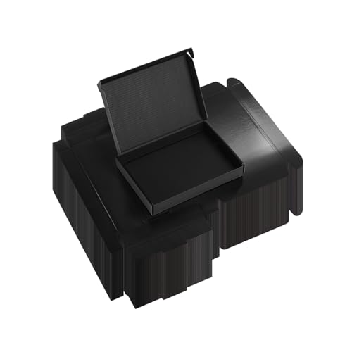 Rempry 7x5x1 Inches Black Shipping Boxes Pack of 50, Cardboard Corrugated Mailer Boxes for Packaging Small Business, Small...