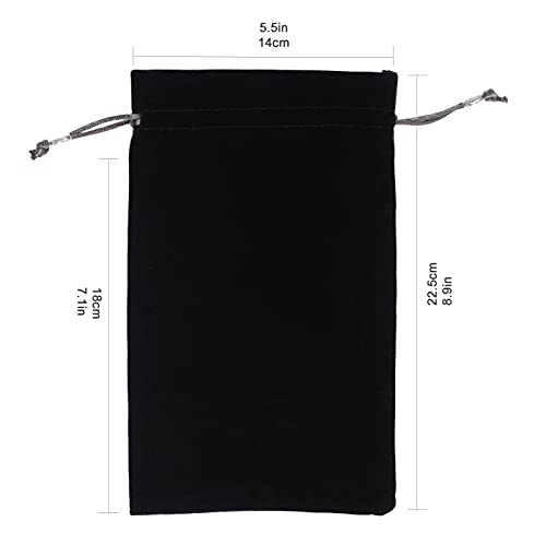 EFENDIZ Velvet Drawstring Pouch, 5.5x9 Inches, Black Cloth, Small Gift Bag, Jewelry Pouch 1pcs