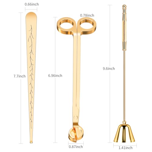 calary Candle Wick Trimmer, Candle Snuffer and Wick Dipper & Candle Accessory Set, 3 in 1 Candle Care Kit for Candle Lover...