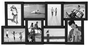 Malden International Designs Collage Picture Frame for Wall, Holds Eight Photos : 4-6x4 and 4-4x6 Inch - Black Plastic, Wa...