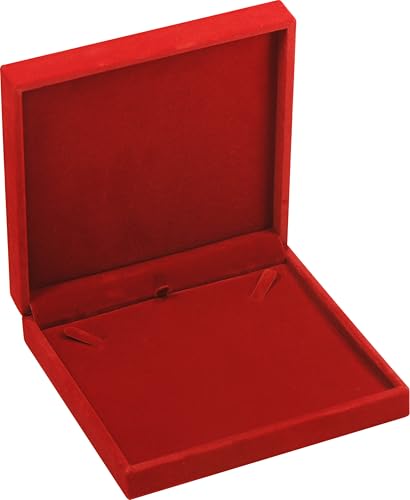 LAODA Red Color Big Necklace Chain Jewelry Gift Box Soft Touch Premium Velvet Material Choker Necklace Storage Holder Box ...