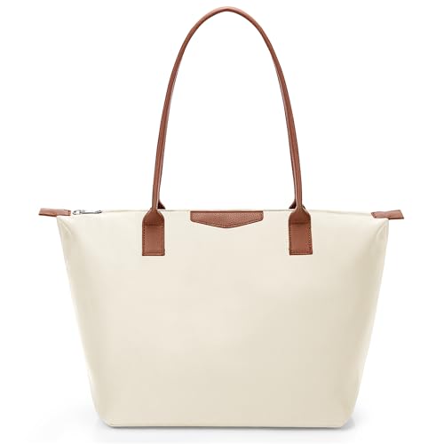 DIXEIGHT Tote Bag for Women, Casual Hobo Bag Vegan Leather Top-Handle Purse Foldable Shoulder Nylon Zipper Handbag