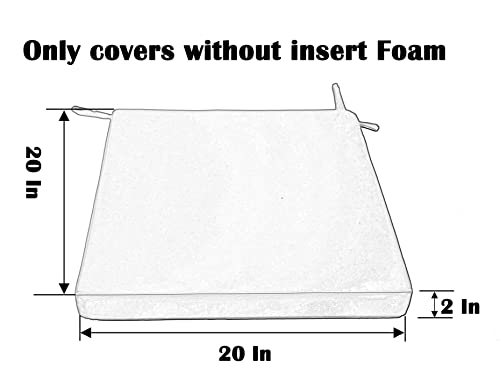 Leeymoo Outdoor Seat Cushion Covers, Water Repellent Patio Seat Cushion Covers-Only Covers (20"x20"x2" 2 Pack Black)